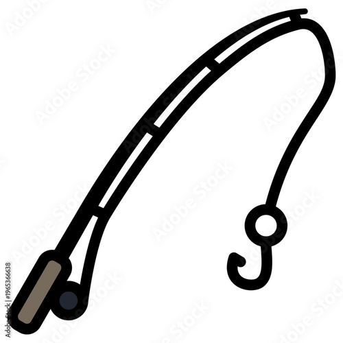 vector illustration of fishing rod