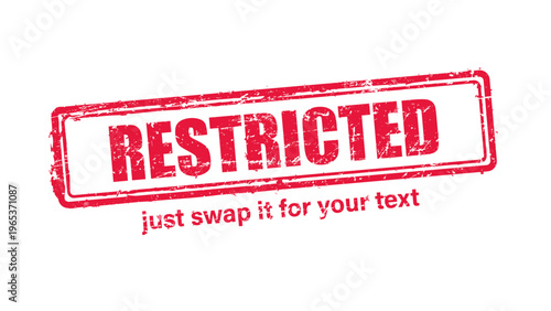 official stamp label red rubber stamp vector with distressed ink texture and clean frame, built for packaging, shipping labels, office paperwork, certification workflows, and commercial branding use.