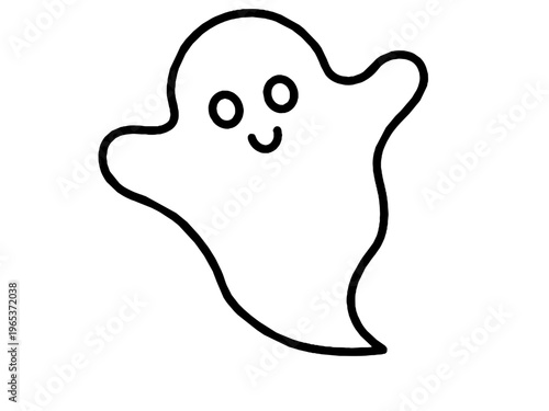 Smiling ghost cartoon character face.