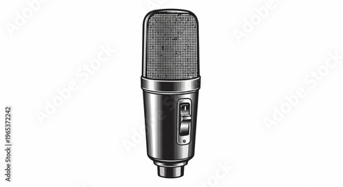 Vintage condenser microphone with switch and silver accents