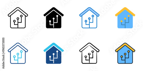 Home assistant icons set multiple style collection. Editable stroke 
