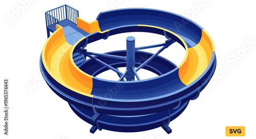 Circular Water Slide Structure at Amusement Park or Waterpark