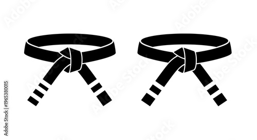 Black Belt Martial Arts Emblem - Karate, Judo, Taekwondo Symbol