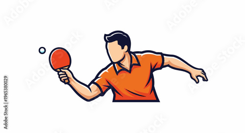 Person playing ping pong, hitting ball with racket