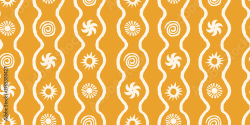 Vector hand drawn seamless pattern graphics with silhouette summer and vacation illustrations, print design template, tropical illustrations, frames and borders in simple trendy naive cut out style 