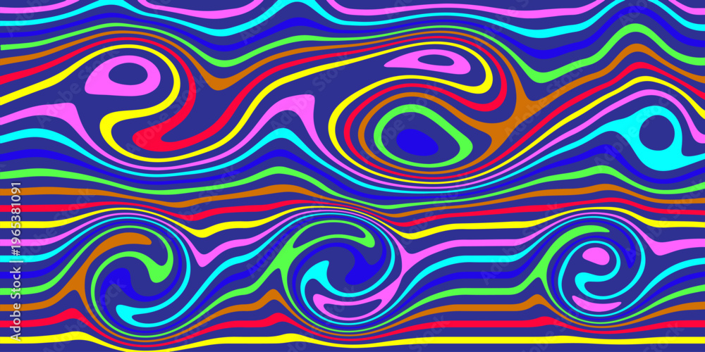 Obraz premium Colorful abstract pattern with concentric circles in vibrant hues Vector