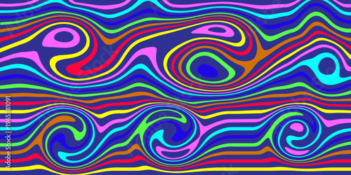 Colorful abstract pattern with concentric circles in vibrant hues Vector