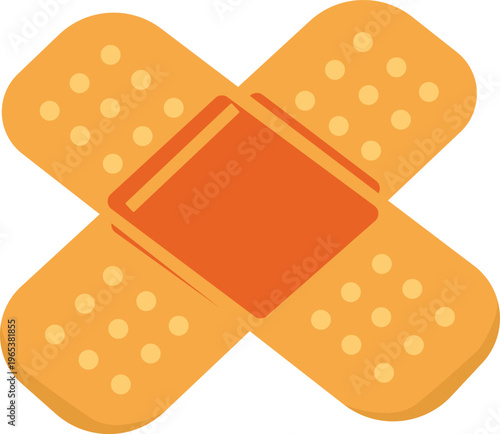 Crossed Adhesive Bandages Icon for First Aid and Wound Care
