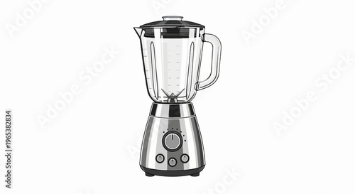 Sleek silver blender with transparent jug and black lid