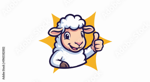 Cartoon sheep giving a thumbs-up gesture