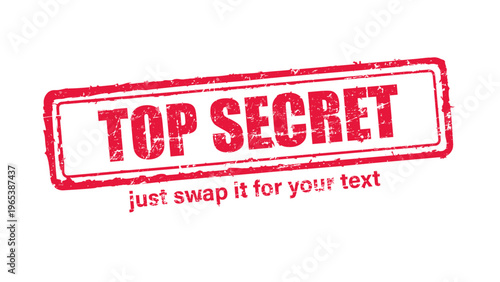 top secure red rubber stamp vector with distressed ink texture and clean frame, built for packaging, shipping labels, office paperwork, certification workflows, and commercial branding use.