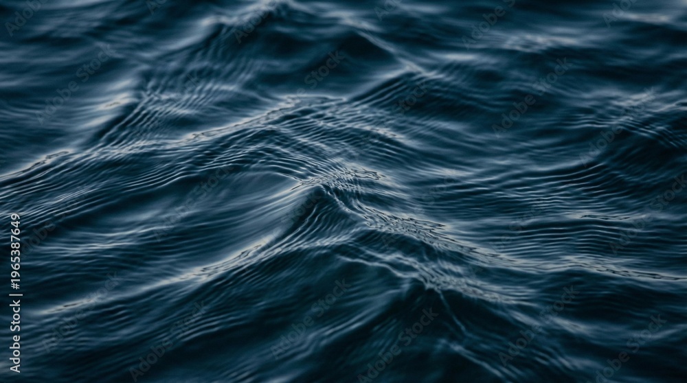 Obraz premium Texture of dark waves of blue sea water in ocean