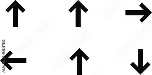 Collection of directional arrows on a white background
