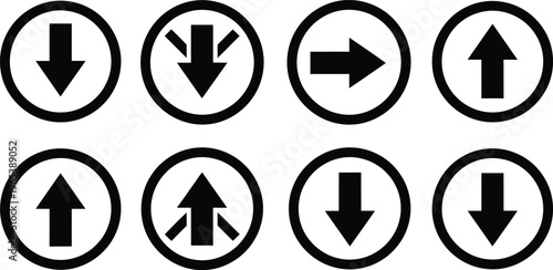 Traffic direction arrows on road signs