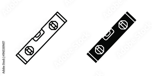 Comparison of a standard spirit level and a black spirit level tool
