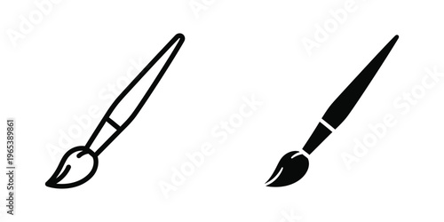 Comparison of traditional paintbrush and modern brush pen for artistic use