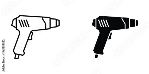 Comparison of a heat gun in white and black color schemes