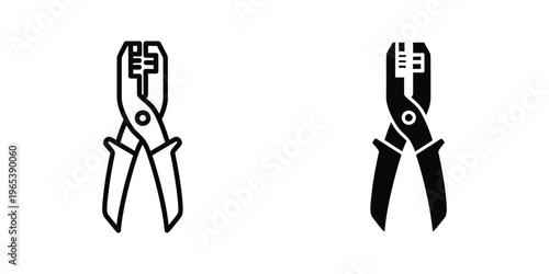 Comparison of standard and diagonal cutters pliers in black and white illustration