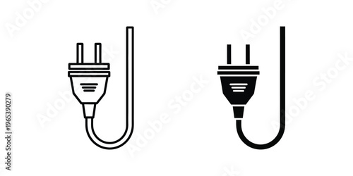 Comparison of two different electrical plug types with cables