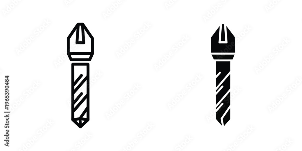 Fototapeta premium Comparison of two different types of drill bits with distinct tip designs