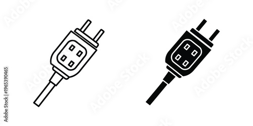 Two different types of electrical power adapters with prongs and sockets