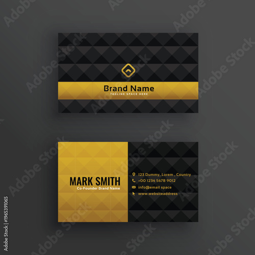 Black Gold Business Card Luxury Design | Elegant Minimalist Professional Card Template