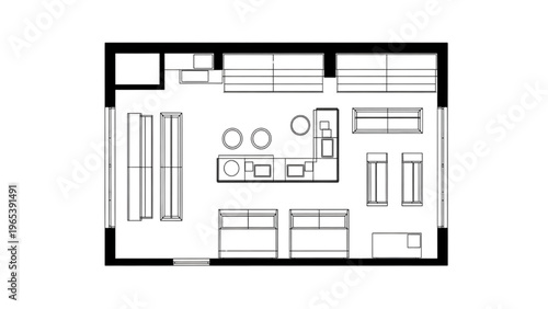 Detailed architectural floor plan showcasing the comprehensive layout of a modern retail store interior