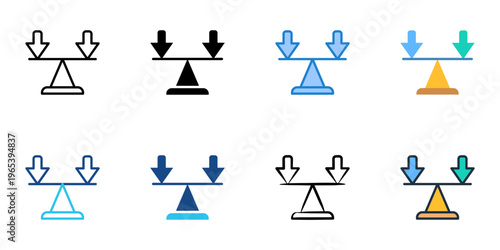 Load balancer icons set multiple style collection. Editable stroke 
