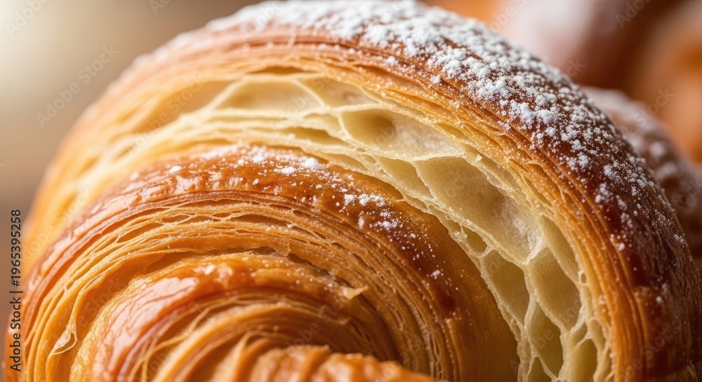 Fototapeta premium Delicious Croissant with Powdered Sugar.