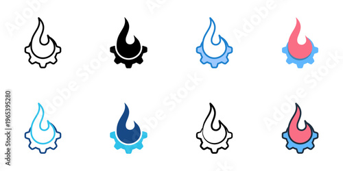 Firewall rules icons set multiple style collection. Editable stroke 
