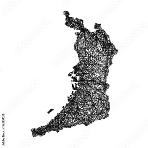 Sketch Osaka outline map design