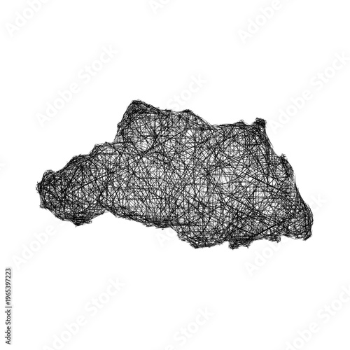 Sketch Saitama outline map design