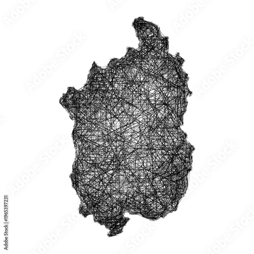 Sketch Shiga outline map design