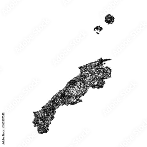 Sketch Shimane outline map design
