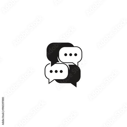 Overlapping Speech Bubbles Symbolizing Communication and Dialogue in Black and White.