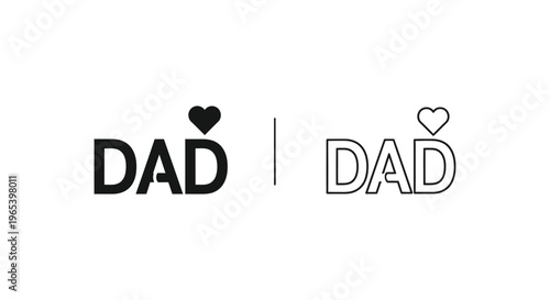 Dad love heart design Vector