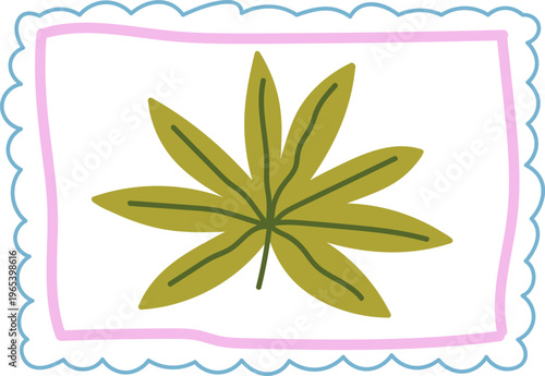 Tropical Leaf In Decorative Frame