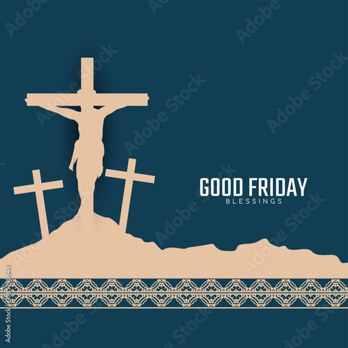 Good friday religious greeting catholic background design