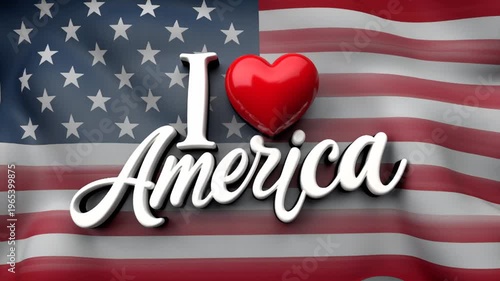 I love America flag animation