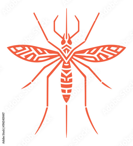 Mosquito tribal on white background