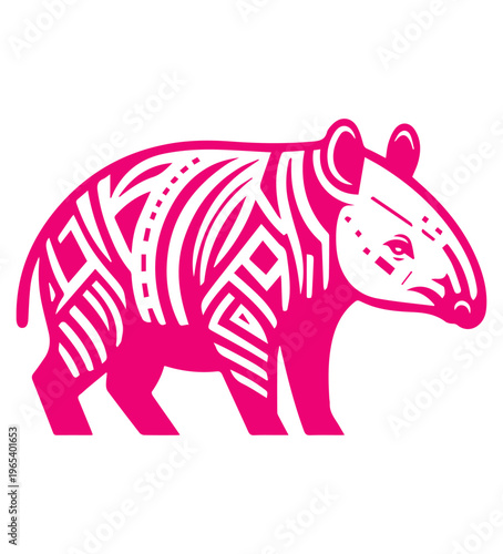 cartoon tapir vector illustration