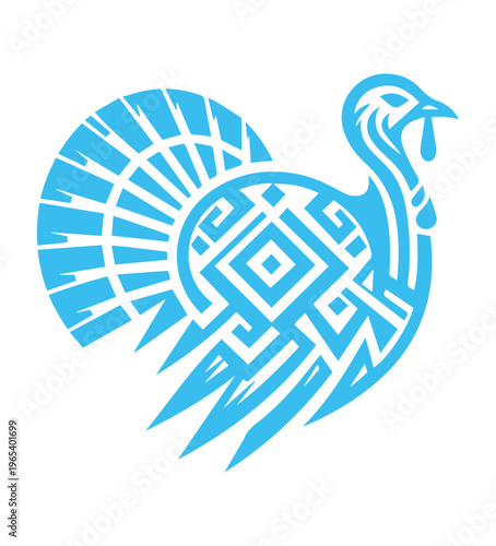 abstract turkey blue bird