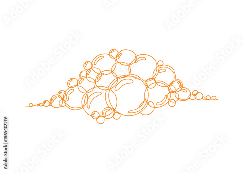 Clean bubble icon design representing soap or water isolated on white.