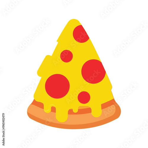 Delicious Pizza Slice Cartoon Food Vector Illustration Design