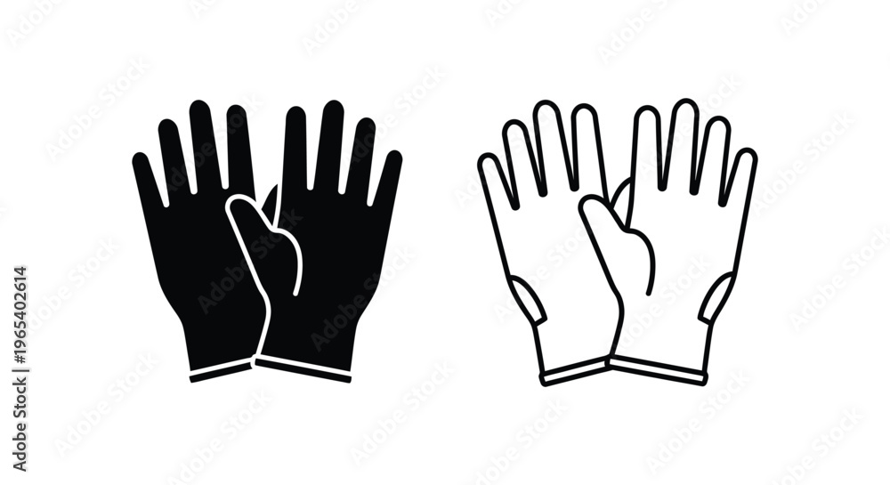 Obraz premium Gloves pair black white Vector