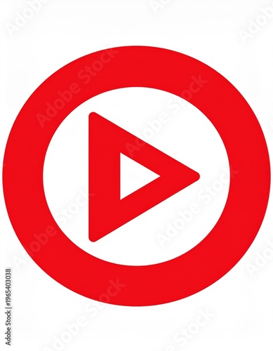 Free Download Red Play Button Icon in Circle on White Background Simple Design - GFXLoad