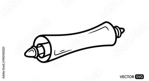Hand-drawn illustration of a rolling pin on a white background