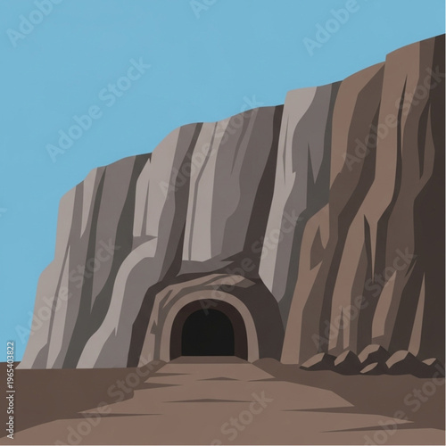 Pixel Art Cave Entrance - A Gateway to Adventure and Mystery.