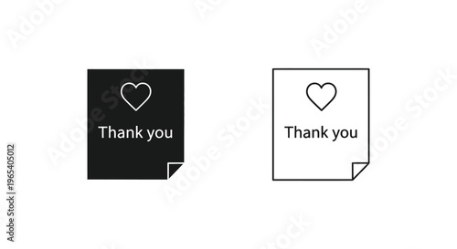 Thank you heart stickers Vector