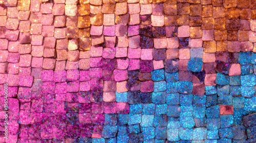 Colorful glitter squares arranged in a mosaic pattern